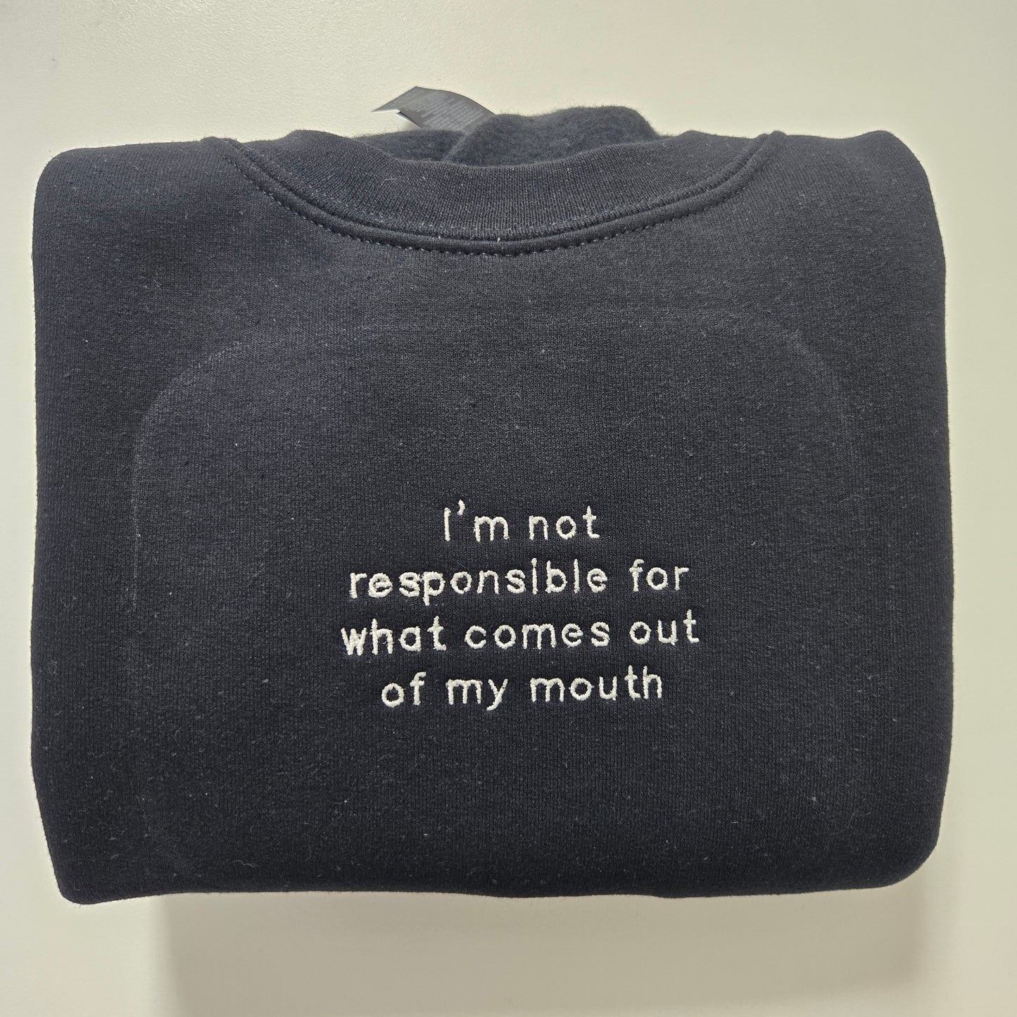 "I'm Not Responsible" Embroidered Sweater
