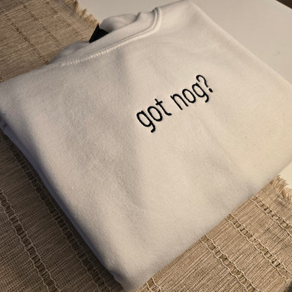 Got Nog? Embroidered Sweater