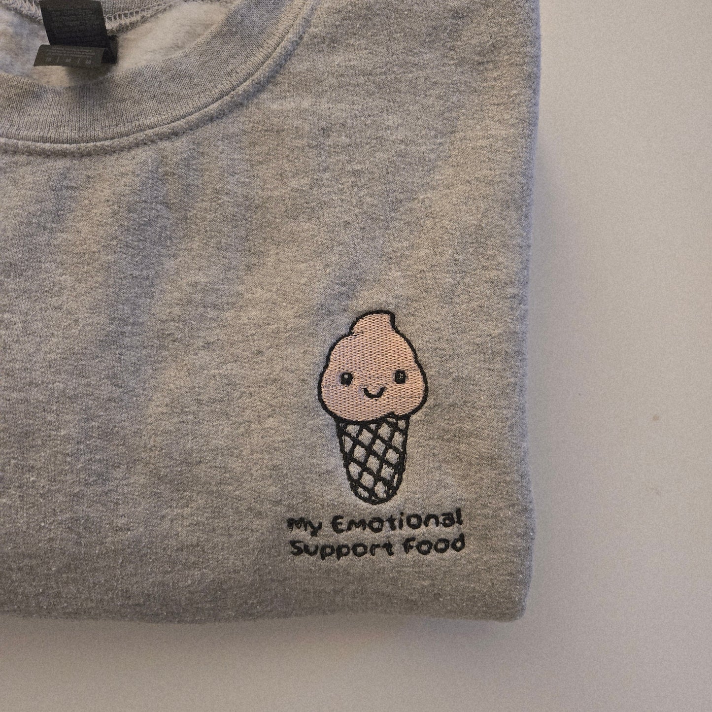 Emotional Support Food Embroidered Sweater
