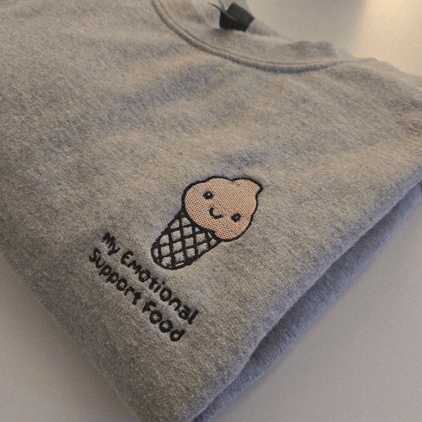 Emotional Support Food Embroidered Sweater