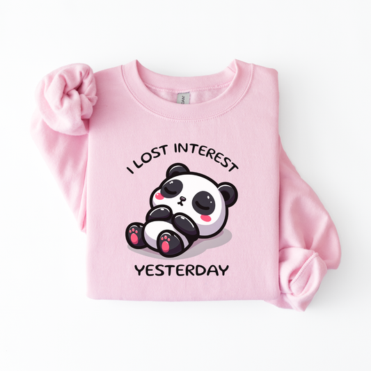 "I Lost Interest Yesterday" Panda Sweater
