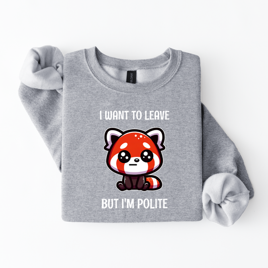 "I Want to Leave" Red Panda Sweater