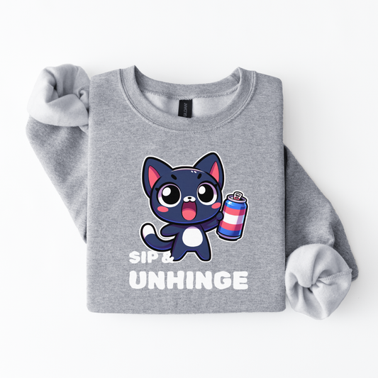 "Sip and Unhinge" Cat Sweater