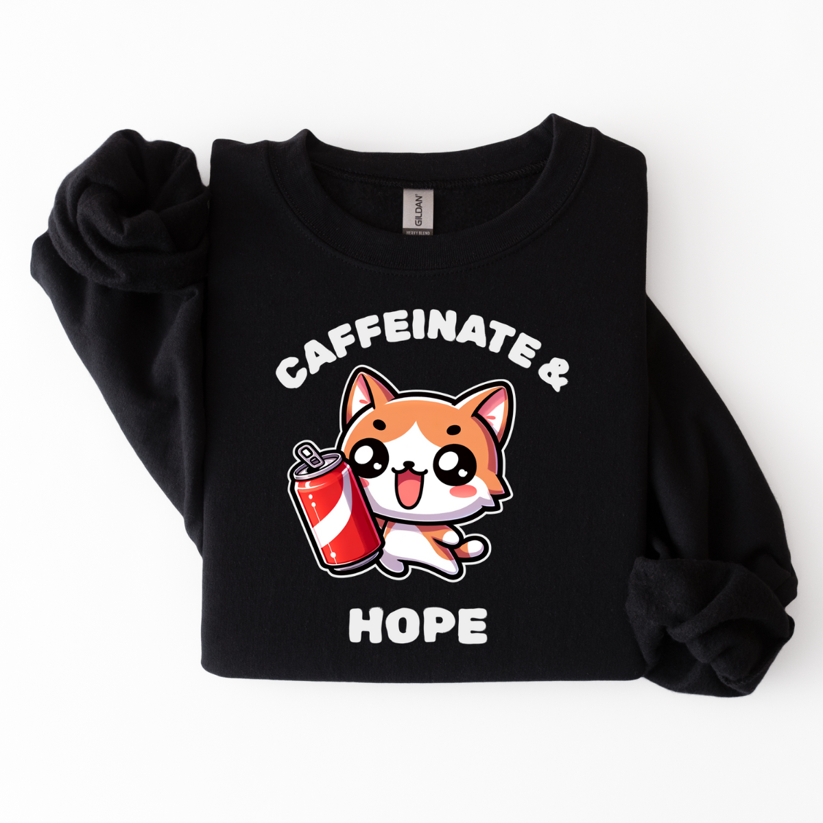 "Caffeinate & Hope" Cat Sweater